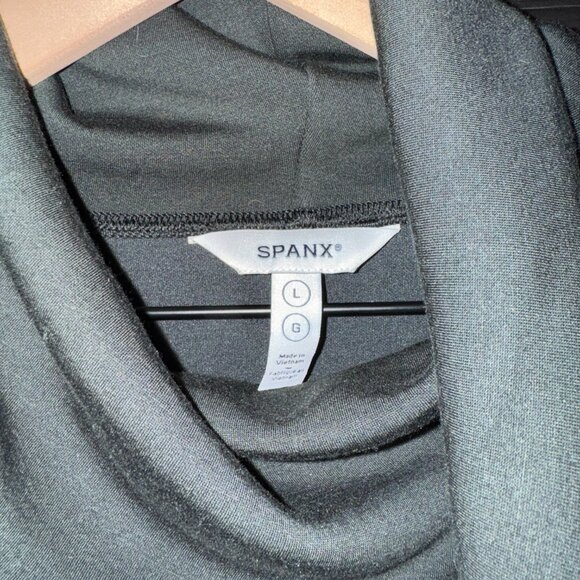 NWOT Womens Spanx Cowel Neck Sweatshirt Dark Green Large - Picture 2 of 4